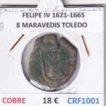 CRF1001 MONEDA ESPAÑA FELIPE IV 1621-1665 8 MARAVEDIS TOLEDO COBRE