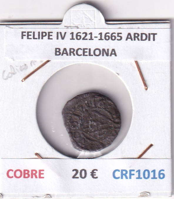 CRF1016 CRF1016 MONEDA ESPAÑA FELIPE IV 1621-1665 ARDIT BARCELONA COBRE - Imagen 1