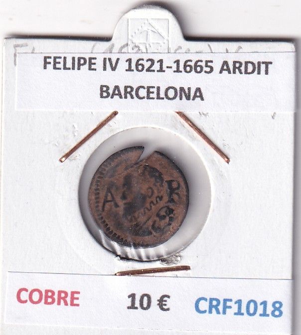 CRF1018 CRF1018 MONEDA ESPAÑA FELIPE IV 1621-1665 ARDIT BARCELONA COBRE - Imagen 1