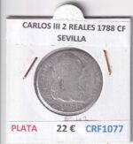 CRF1077 MONEDA ESPAÑA CARLOS III 2 REALES 1788 CF SEVILLA PLATA
