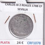 CRF1078 MONEDA ESPAÑA CARLOS III 2 REALES 1788 CF SEVILLA PLATA