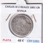 CRF1081 MONEDA ESPAÑA CARLOS III 2 REALES 1801 CN SEVILLA PLATA