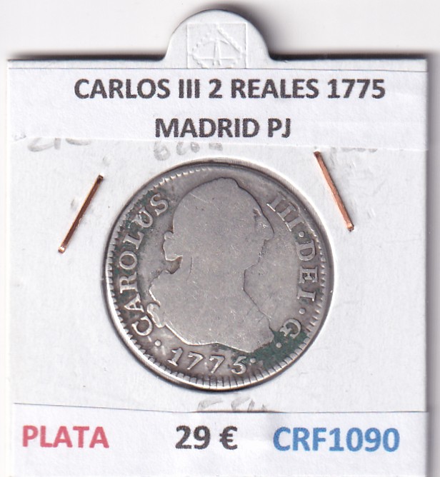 CRF1090 CRF1090 MONEDA ESPAÑA CARLOS III 2 REALES 1775 MADRID PJ PLATA - Imagen 1
