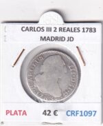 CRF1097 MONEDA ESPAÑA CARLOS III 2 REALES 1783 MADRID JD PLATA