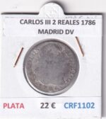 CRF1102 MONEDA ESPAÑA CARLOS III 2 REALES 1786 MADRID DV PLATA