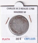 CRF1105 MONEDA ESPAÑA CARLOS III 2 REALES 1788 MADRID M PLATA