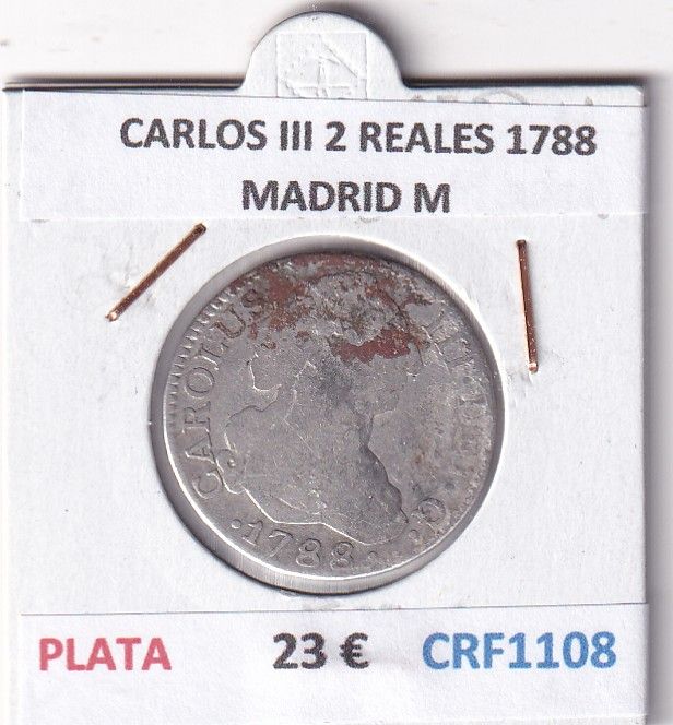 CRF1108 CRF1108 MONEDA ESPAÑA CARLOS III 2 REALES 1788 MADRID M PLATA - Imagen 1