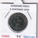 CRF1150 MONEDA ESPAÑA GOBIERNO PROVISIONAL 5 CENTIMOS 1870 COBRE