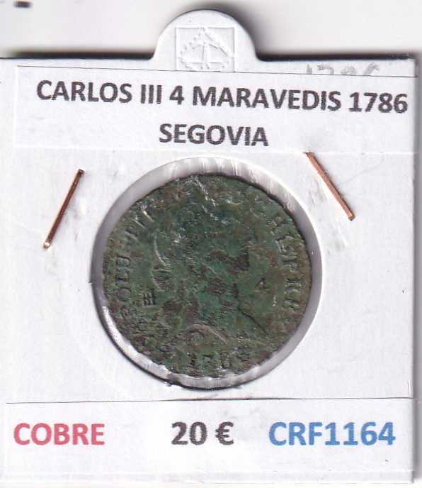CRF1164 CRF1164 MONEDA ESPAÑA CARLOS III 4 MARAVEDIS 1786 SEGOVIA COBRE - Imagen 1