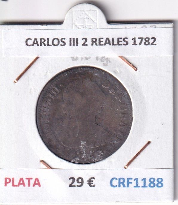 CRF1188 CRF1188 MONEDA ESPAÑA CARLOS III 2 REALES 1782 PLATA - Imagen 1