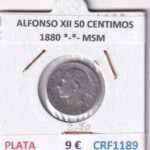 CRF1189 MONEDA ESPAÑA ALFONSO XII 50 CENTIMOS 1880 *-*- MSM PLATA
