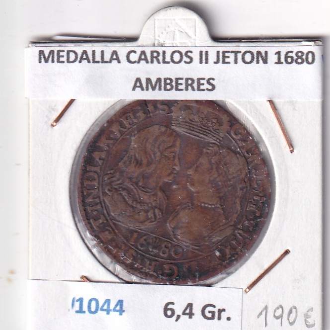 CRM1044 CRM1044 MEDALLA CARLOS II JETON 1680 AMBERES - Imagen 1