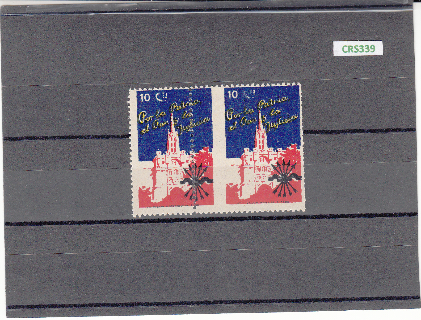 CRS0339BIS CRS0339BIS SELLOS Nº CAT 1 XX FALANGE CAT GALVEZ SIN CHARNELA DENTADO DESPLAZADO RARO - Imagen 1