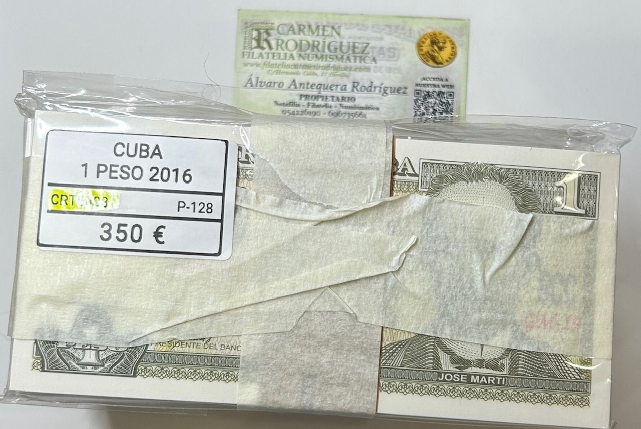 CRT0008 CRT0008 TACO 1000 BILLETES CUBA 1 PESO 2016 P-128 - Imagen 1