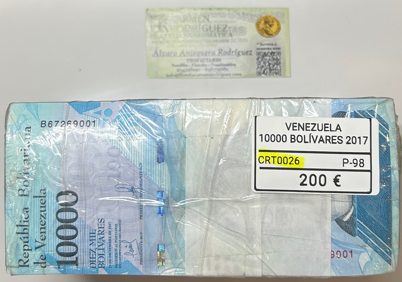 CRT0026 CRT0026 TACO 1000 BILLETES VENEZUELA 10000 BOLIVARES 2017 P-98 - Imagen 1
