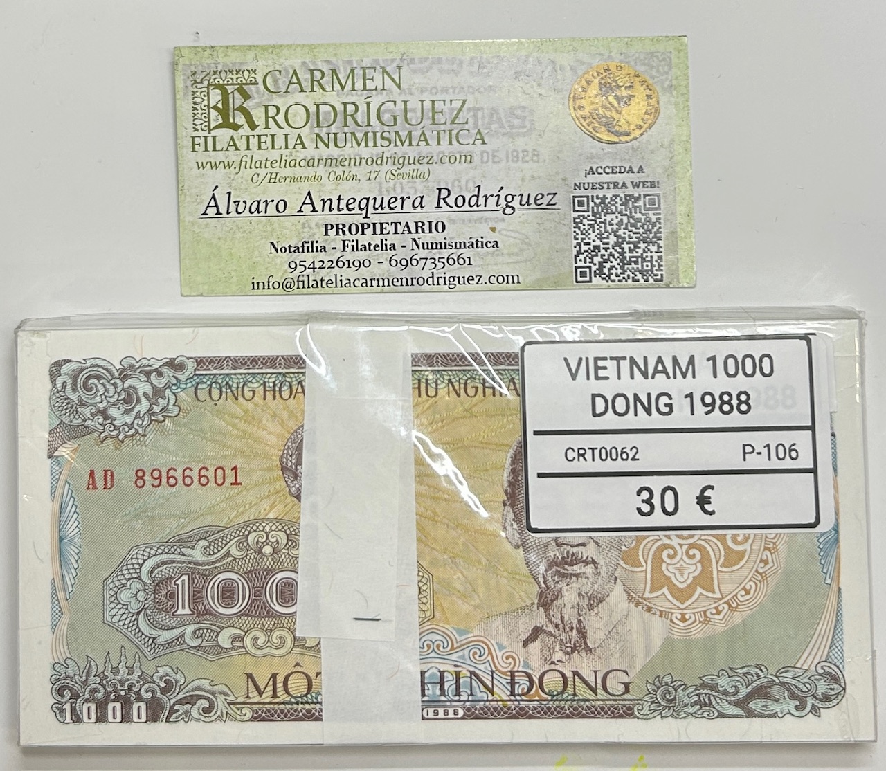 CRT0062 CRT0062 TACO 100 BILLETES VIETNAM 1000 DONG 1988 PICK 106 - Imagen 1