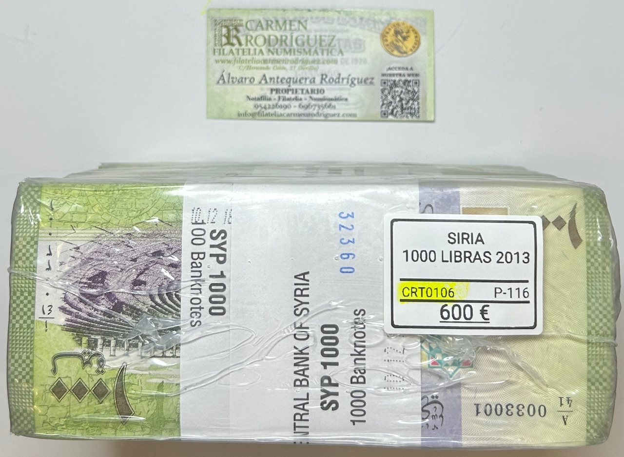 CRT0106 CRT0106 TACO 1000 BILLETES SIRIA 1000 LIBRAS SIRIAS 2013 P-116 - Imagen 1
