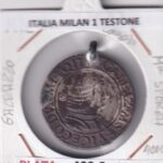 CR3818 MONEDA ITALIA MILAN 1 TESTONE Mª SFORZA CON COLGADURA BO
