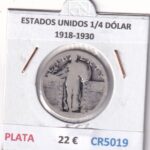CR5019 MONEDA ESTADOS UNIDOS 1/4 DÓLAR 1918-1930 PLATA