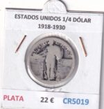 CR5019 MONEDA ESTADOS UNIDOS 1/4 DÓLAR 1918-1930 PLATA