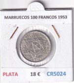 CR5024 MONEDA MARRUECOS 100 FRANCOS 1953 PLATA