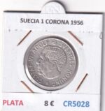 CR5028 MONEDA SUECIA 1 CORONA 1956 PLATA