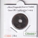 CRA007 MONEDA SAMURAI 1 MON KANEI TSUHO NAGASAKI 1767-1774