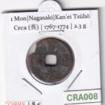 CRA008 MONEDA SAMURAI 1 MON KANEI TSUHO NAGASAKI 1767-1774