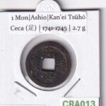 CRA013 MONEDA SAMURAI 1 MON KANEI TSUHO ASHIO 1741-1745