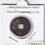 CRA015 MONEDA SAMURAI 1 MON KANEI TSUHO ASHIO 1741-1745