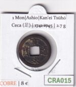 CRA015 MONEDA SAMURAI 1 MON KANEI TSUHO ASHIO 1741-1745