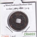 CRA022 MONEDA SAMURAI 4 MON BUNKYU EIHO 11 OLAS ASAKUSA  1863-1868