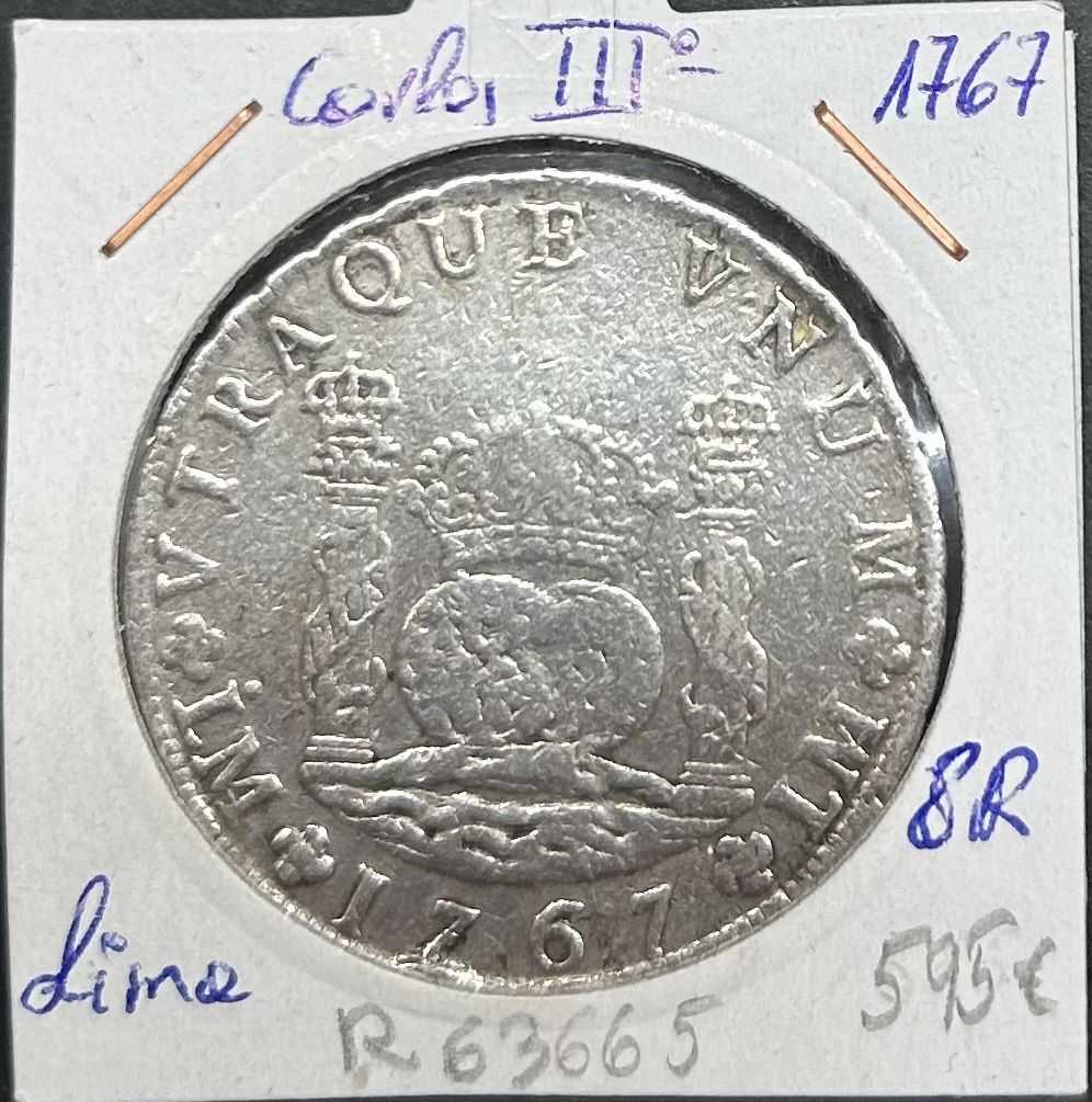 CRBAN997 CRBAN997 MONEDA ESPAÑA CARLOS III 8 REALES 1767 LIMA PLATA - Imagen 1