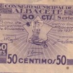 CRBL0660  BILLETE LOCAL ALBACETE 50 CENTIMOS 1937 EBC