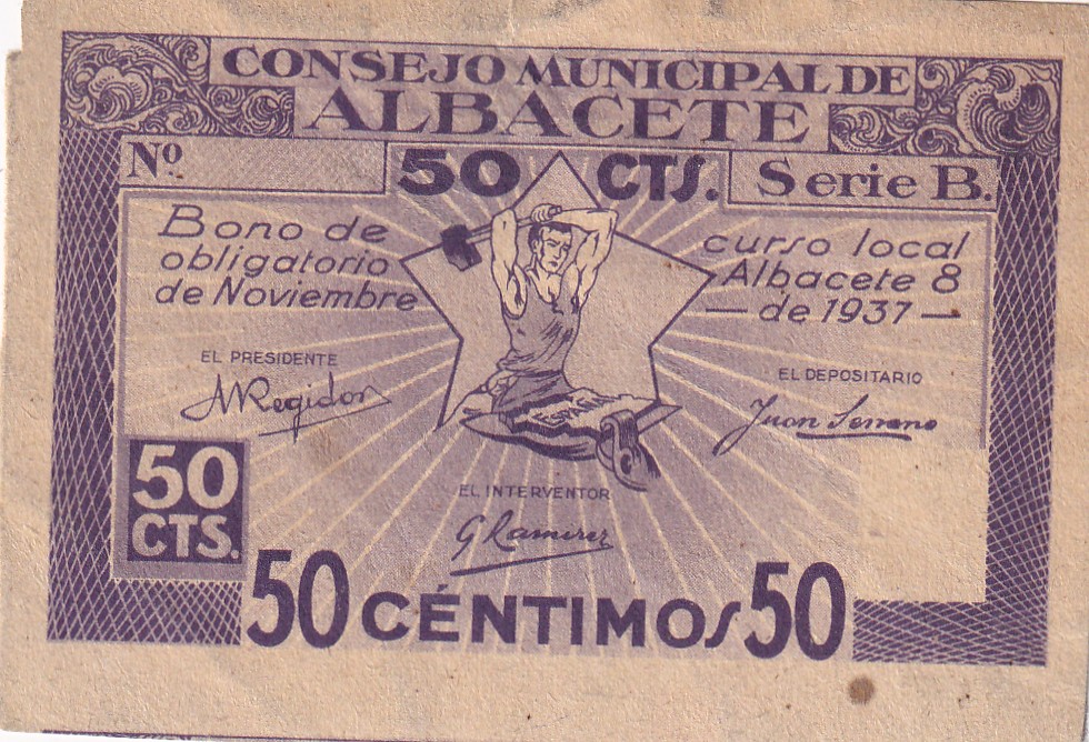 CRBL0660 CRBL0660 BILLETE LOCAL ALBACETE 50 CENTIMOS 1937 EBC - Imagen 1
