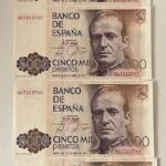 CRBS3443 LOTE 4 BILLETES  BILLETES ESPAÑA 5000 PESETAS 1979 SERIE 6G S/C-