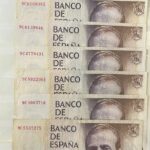 CRBS3776 LOTE 7 BILLETES ESPAÑA 5000 PESETAS 1979 SERIE 9C BC/MBC