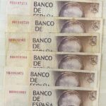 CRBS3778 LOTE 7 BILLETES ESPAÑA 5000 PESETAS 1979 SERIE 9B BC / MBC+