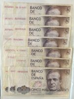 CRBS3791 LOTE 120 BILLETES ESPAÑA 5000 PESETAS 1979 DIFERENTES SERIES BC/MBC - Imagen 8