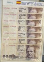 CRBS3792 LOTE 31 BILLETES ESPAÑA 5000 PESETAS 1979 DIFERENTES SERIES MBC