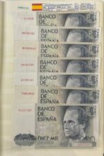 CRBS3797 LOTE 15 BILLETES ESPAÑA 10000 PESETAS 1985 SERIE DIFERENTES MBC / EBC