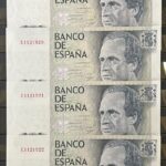 CRBS3805 LOTE 4 CORRELATIVOS BILLETES ESPAÑA 10000 PESETAS 1985 SERIE A EBC
