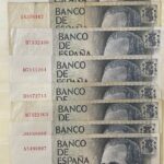 CRBS3808 LOTE 45 BILLETES ESPAÑA 10000 PESETAS 1985 SERIE DIFERENTES BC /EBC