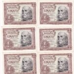 CRBS3811  LOTE 10 BILLETES ESPAÑA CORRELATIVOS 1 PESETA 1953 SERIE Y SIN CIRCULAR