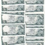 CRBS3826  LOTE 18 BILLETES ESPAÑA CORRELATIVOS 5 PESETAS 1954 SIN SERIE SIN CIRCULAR