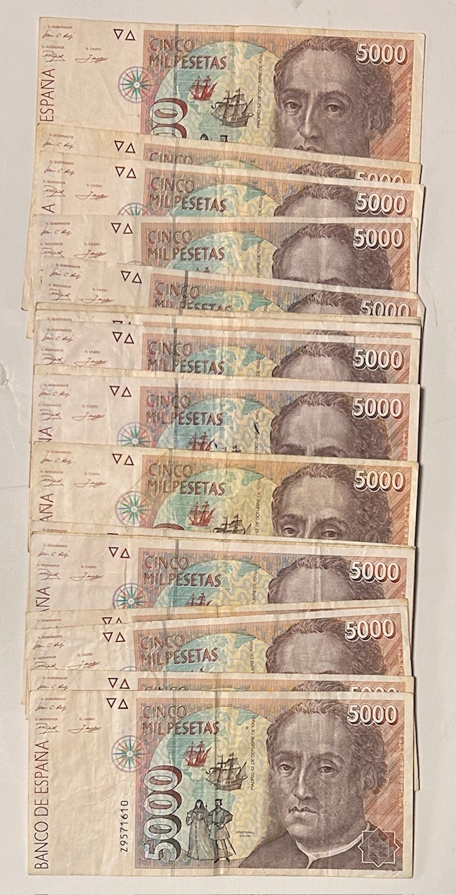 CRBS3847 CRBS3847 LOTE 29 BILLETES ESPAÑA 5000 PESETAS 1992 USADOS - Imagen 1