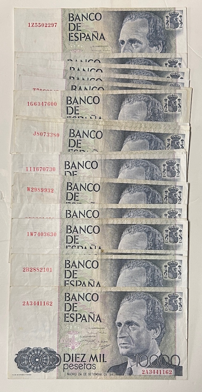 CRBS3849 CRBS3849 LOTE 25 BILLETES ESPAÑA 10000 PESETAS 1985 MBC - Imagen 1