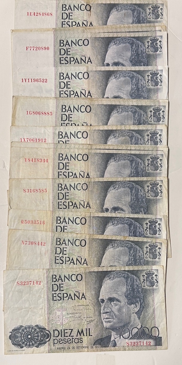 CRBS3853 CRBS3853 LOTE 25 BILLETES ESPAÑA 10000 PESETAS 1985 USADOS - Imagen 1