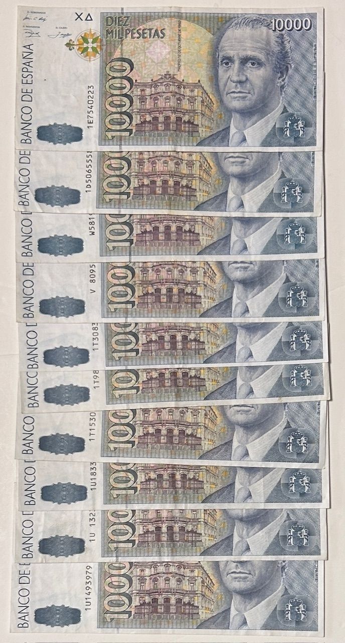 CRBS3856 CRBS3856 LOTE 10 BILLETES ESPAÑA 10000 PESETAS 1992 MBC - Imagen 1