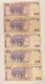 CRBX3264  LOTE 5 BILLETES ARGENTINA DIFERENTES BC - Imagen 2